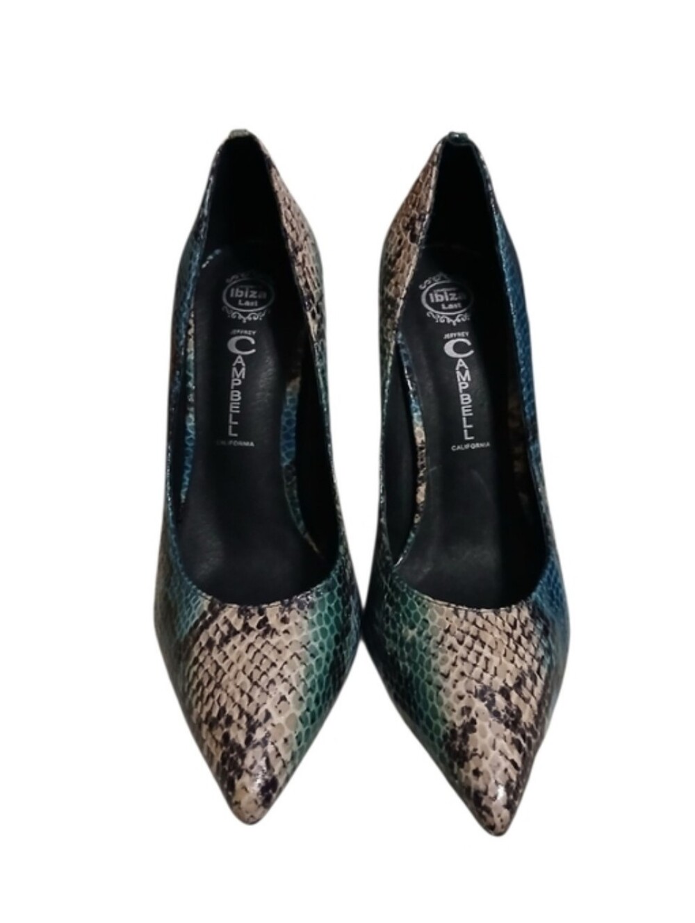 Jeffrey Campbell | Colorful Snakeskin Leather Stiletto Heels Size 6 - Picture 2 of 12